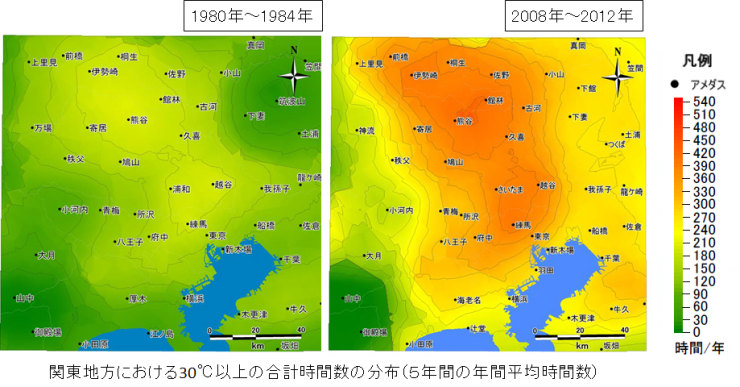 【環境省】関東地方30度以上の時間