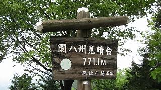 関八州見晴台（踏破チェックポイント）標識の写真