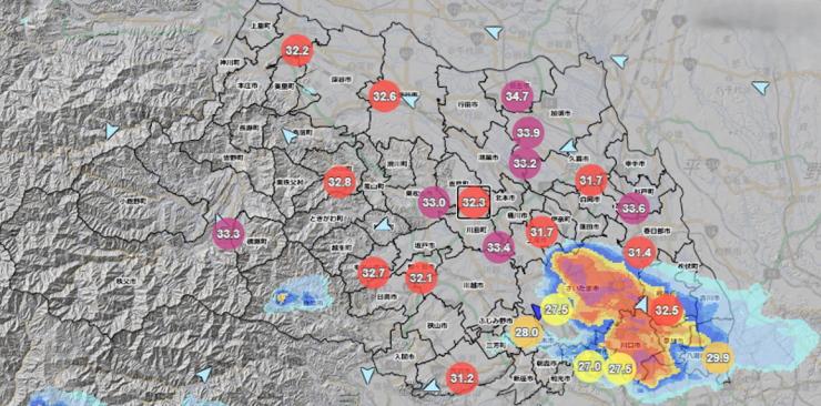暑さ指数の表示例