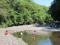 写真：川辺で遊ぶ子どもたち