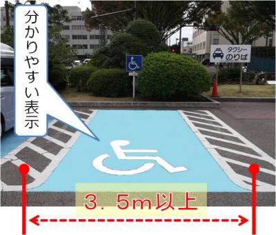 解説付きの障害者用駐車場の写真